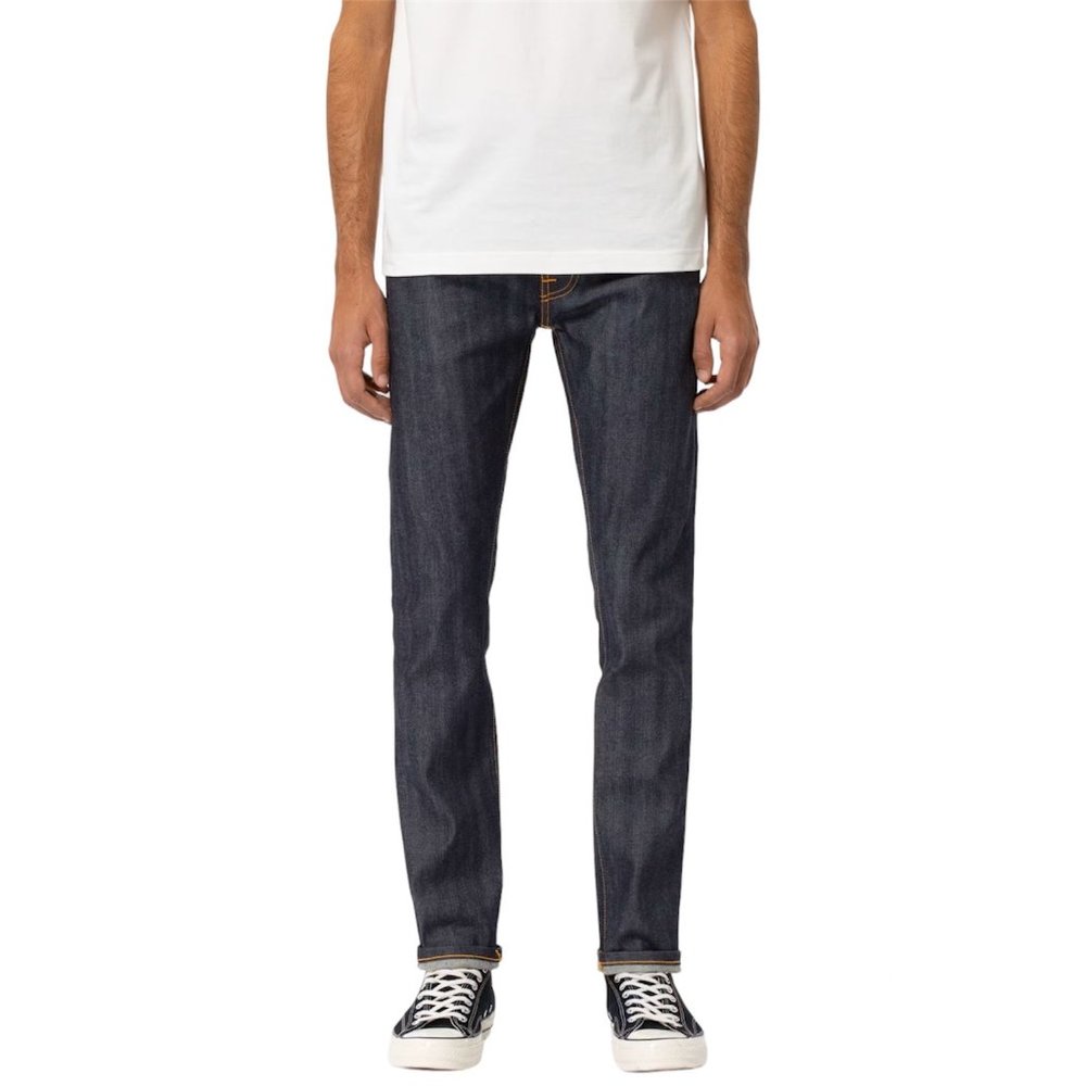 Nudie Jeans Men's Thin Finn Organic Dry Heavy Selvage Raw Denim Size 28W 32L